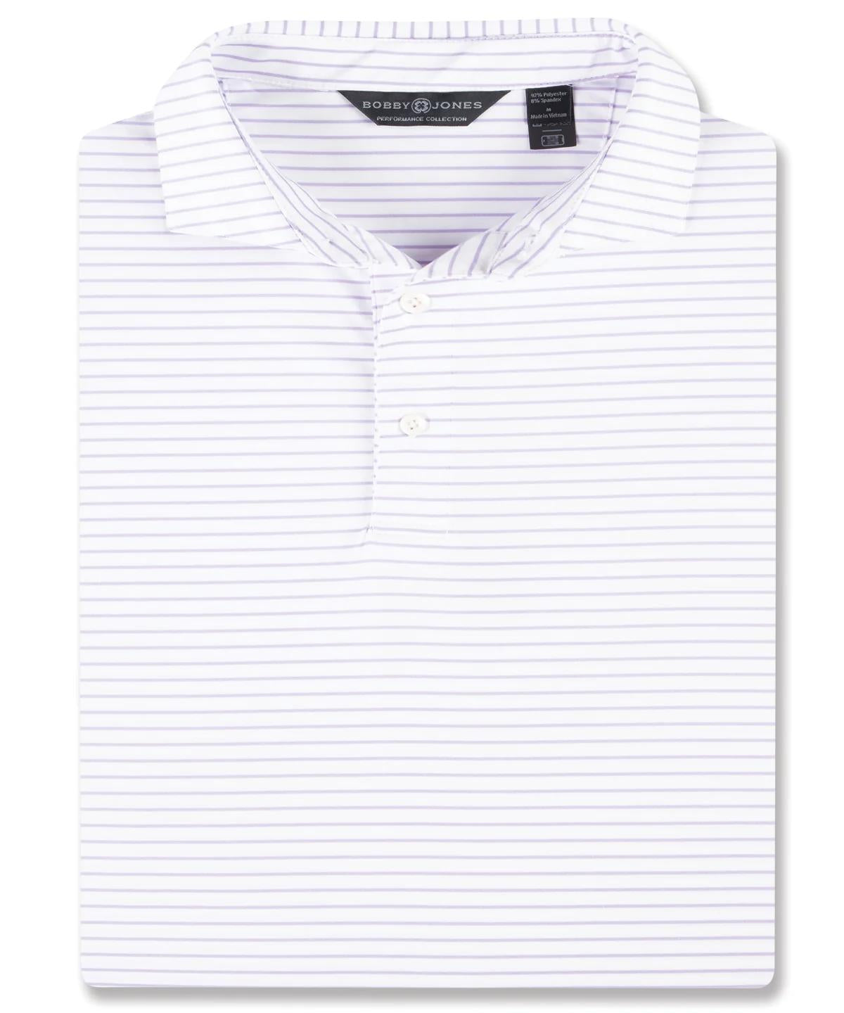 Perform Yarn Dye Laser Stripe Polo Lavender