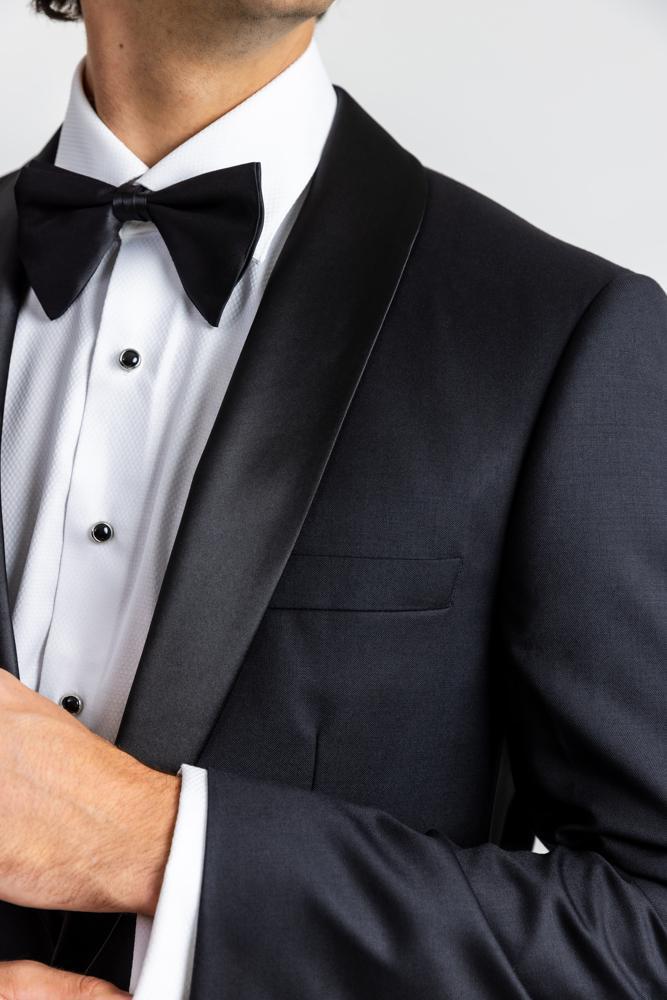 Black Tuxedo Shawl Slim Super 150's