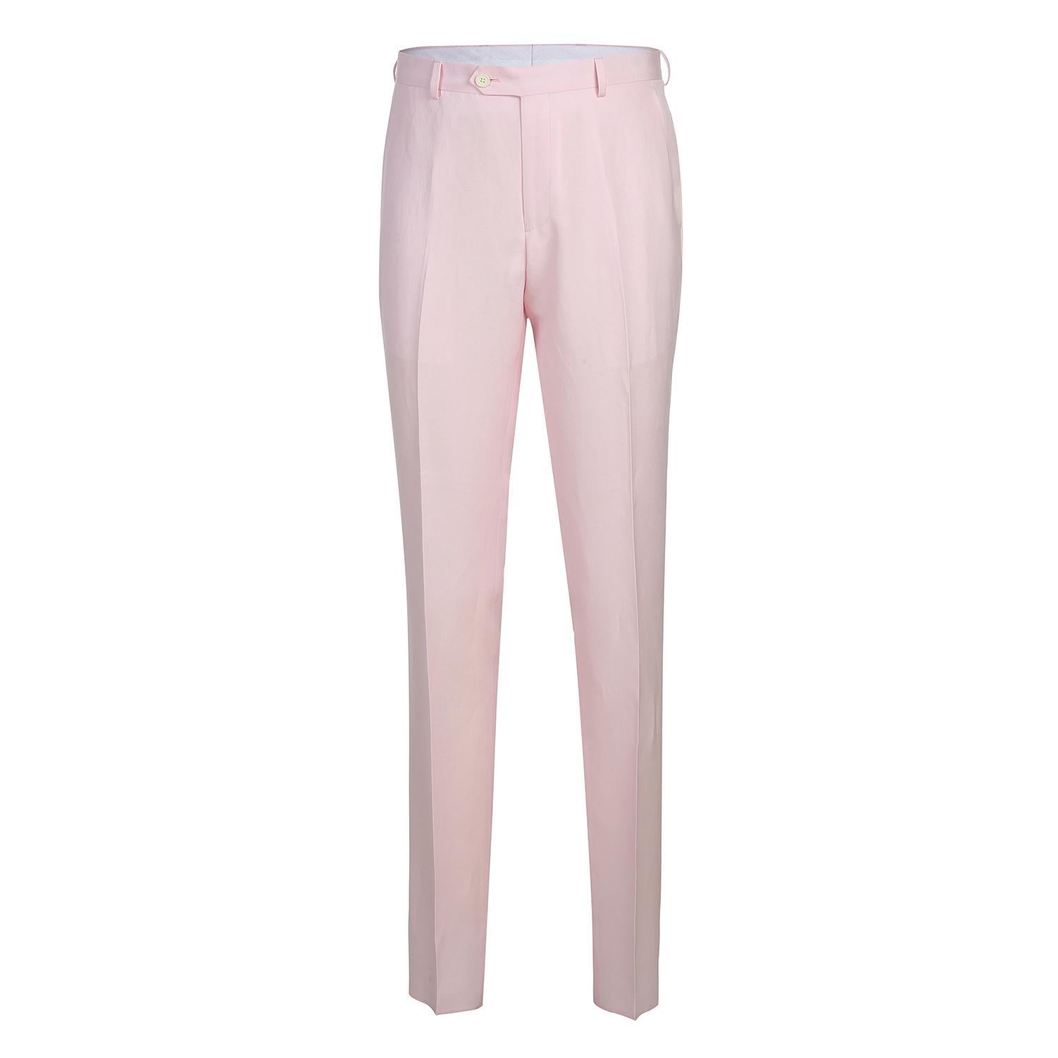 JL Pink Linen Suit Classic Fit