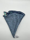 Lt. Sea Green Neat/ Navy Print Silk Reversible Pocket Circle