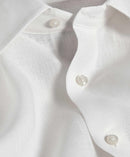 White Linen Trim Fit Dress Shirt