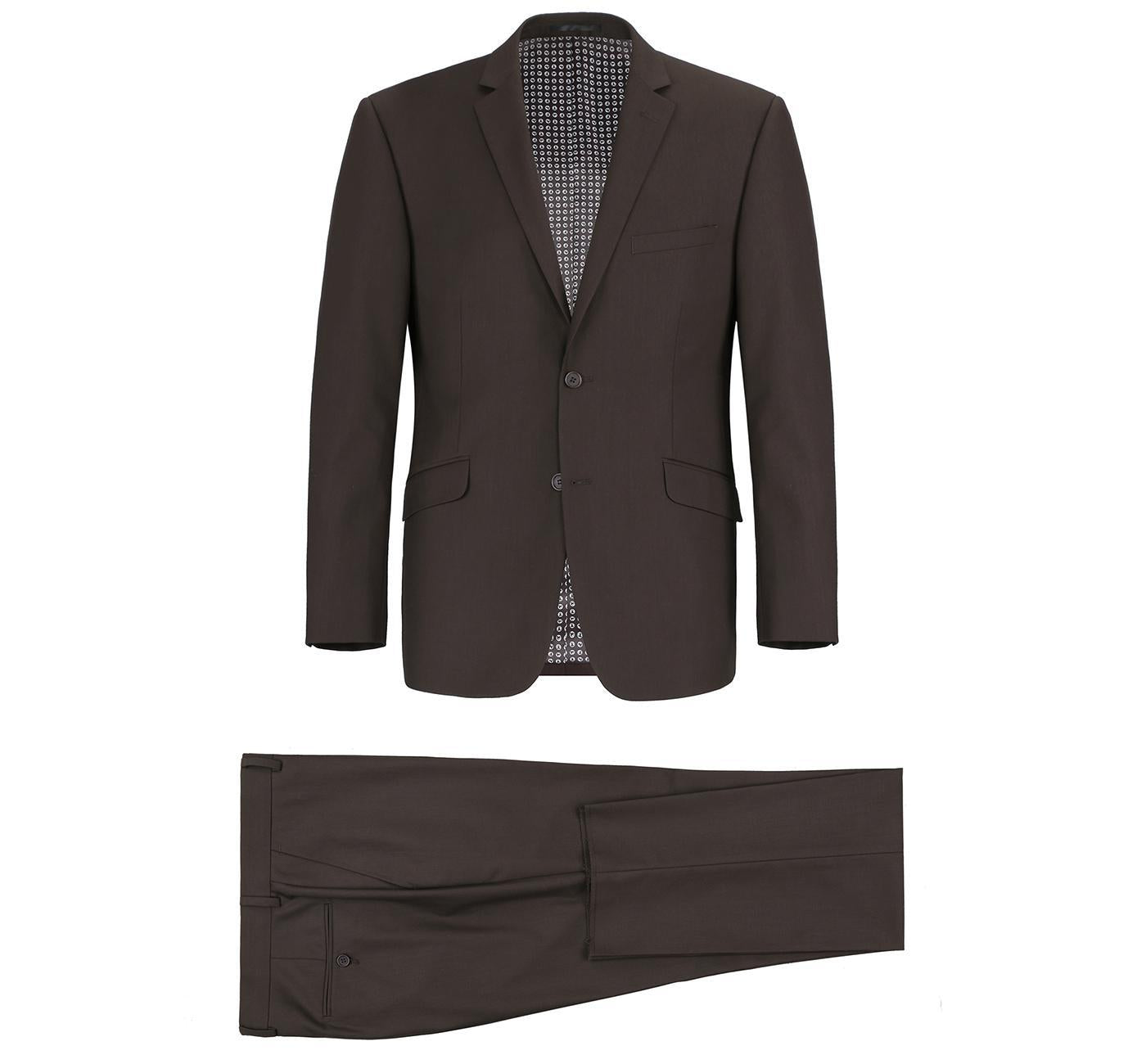 JL Chocolate Suit Solid Classic Fit
