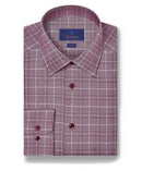 Merlot Glen Check Dress Shirt