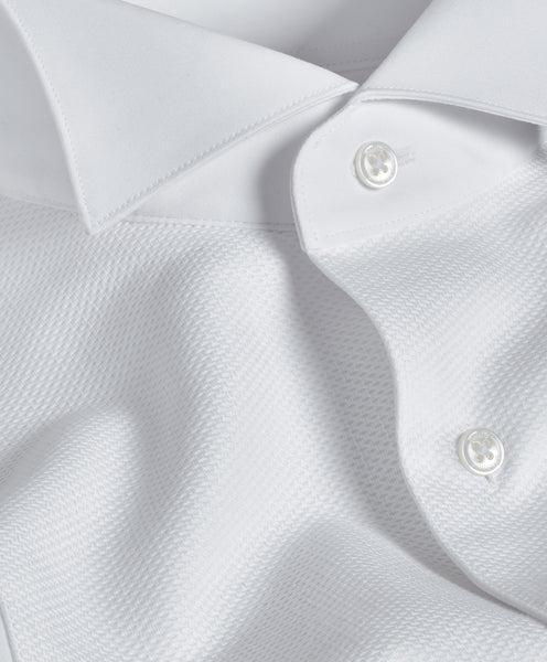 Piqué Wing Collar French Cuff Formal Shirt