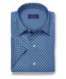 Navy Neat Print Short Sleeve Shirt
