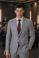 JL Suit Light Grey Notch Classic Fit Super 140's