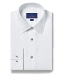 White Super Fine Twill Dress Shirt Gray Button