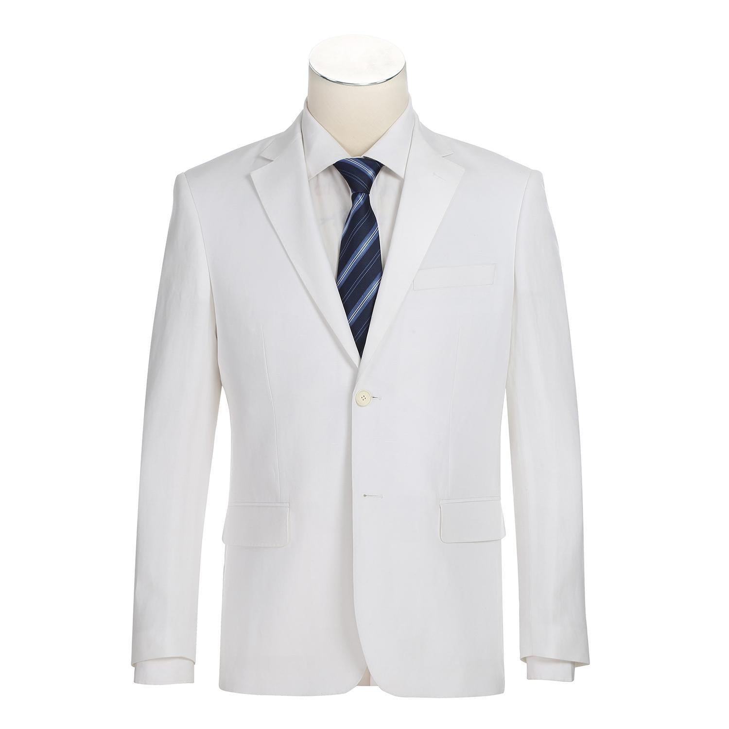 JL White Linen Suit Slim Fit