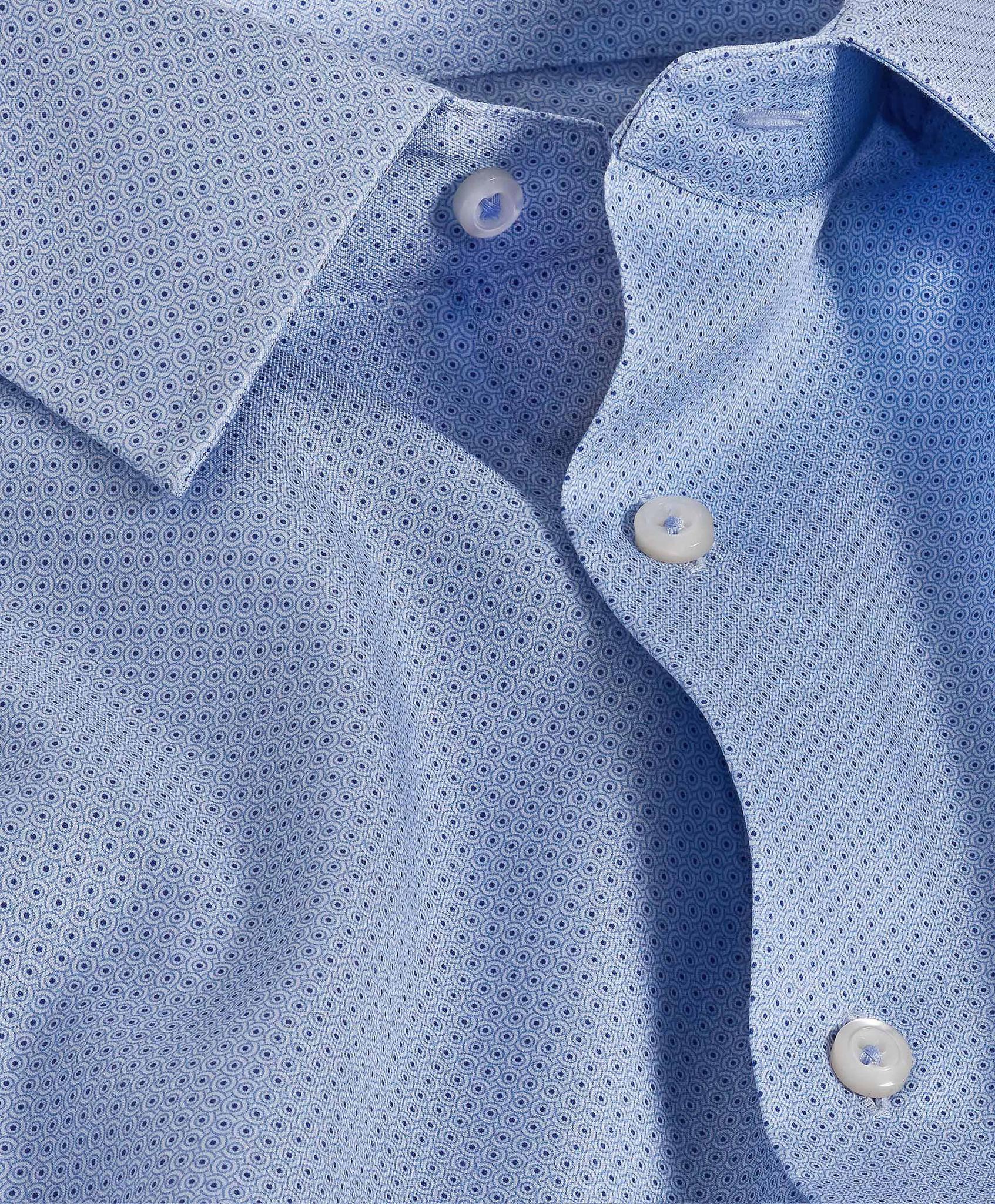 Sky Geometric Dot Print Dress Shirt