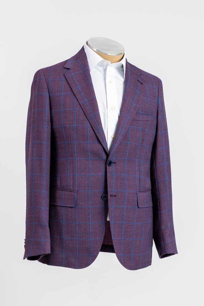 Purple/Blue Windowpane Sport Jacket Milano