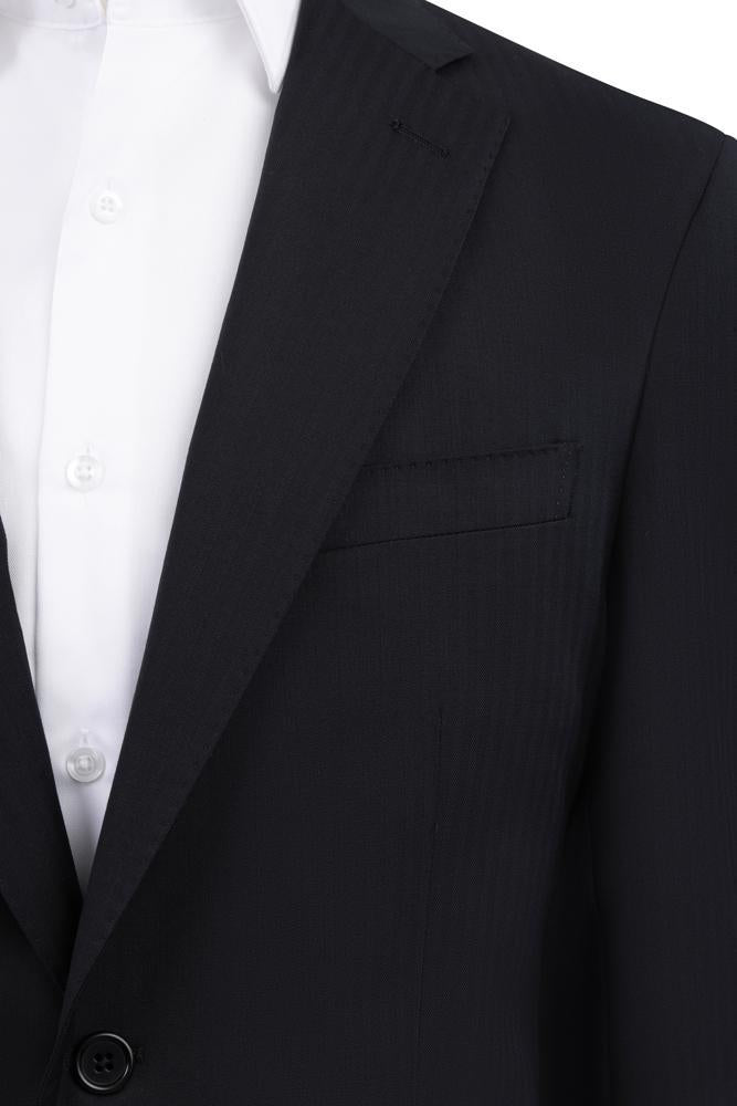 Italian Black HB Suit Cloth by Zegna