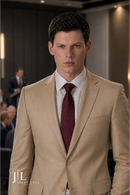JL Tan Suit Notch Classic Fit Super 140's
