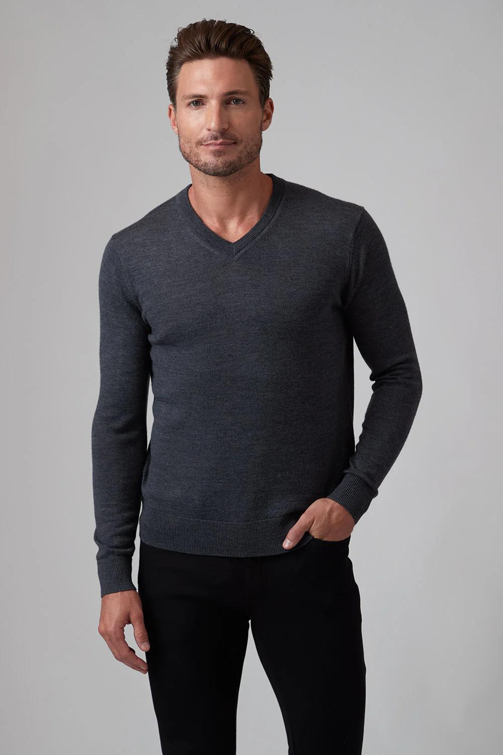 ExtraFine Merino  V-Neck Iron