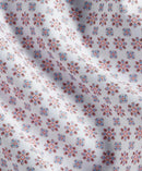 White & Coral Neat Print Sport Shirt