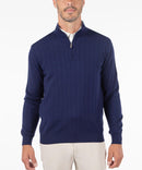 Signature Merino Lined Quarter-Zip Mock Neck Sweater Navy