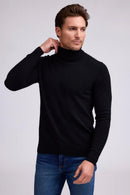 100% Cashm L/S Turtle Black