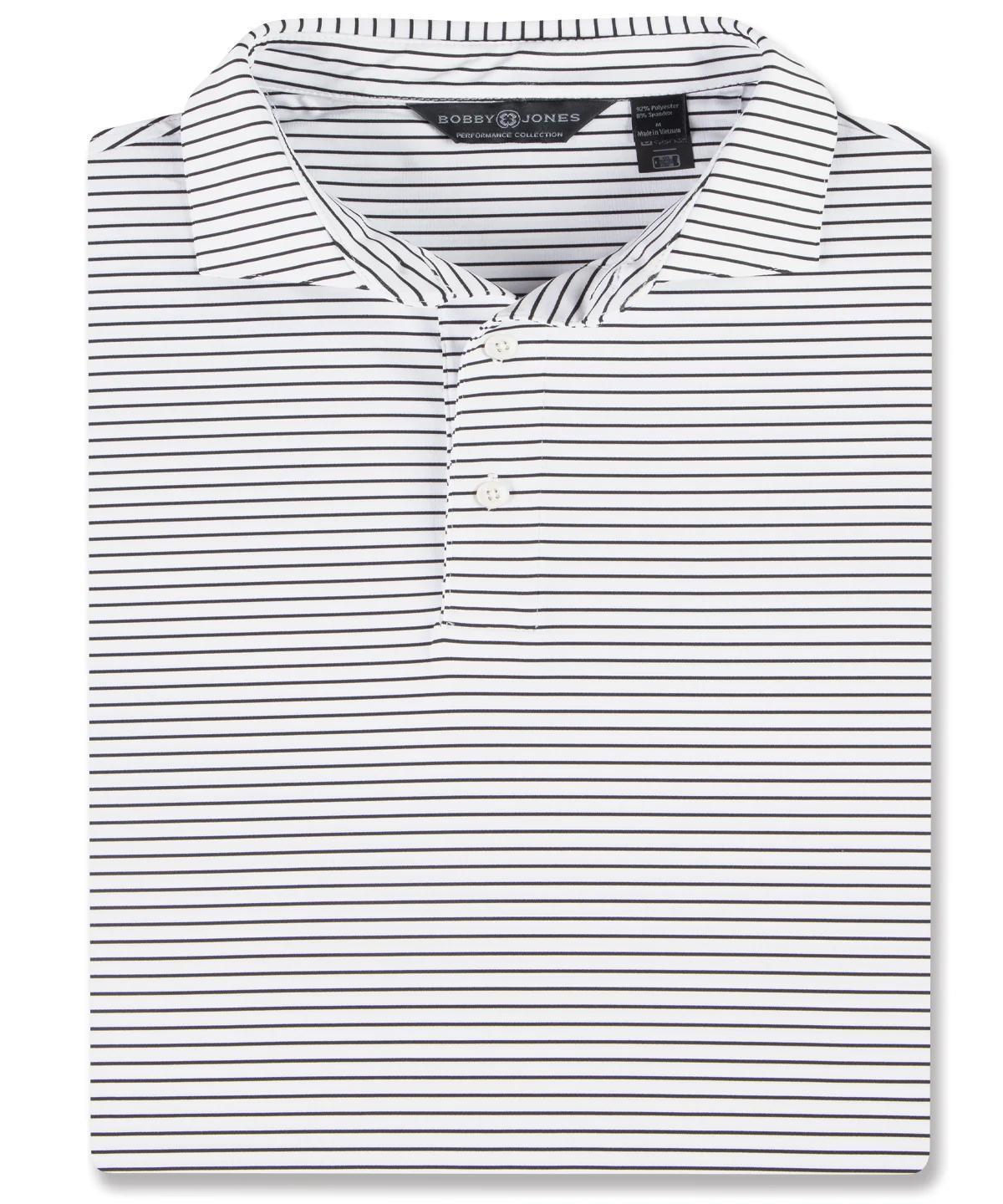Perform Yarn Dye Laser Stripe Polo Black