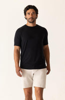 Deke Black Crew T-Shirt in Soft Techno Jersey