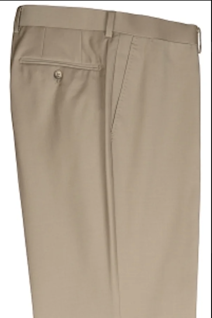 Tan Dress Pants Flat Front Super 150's