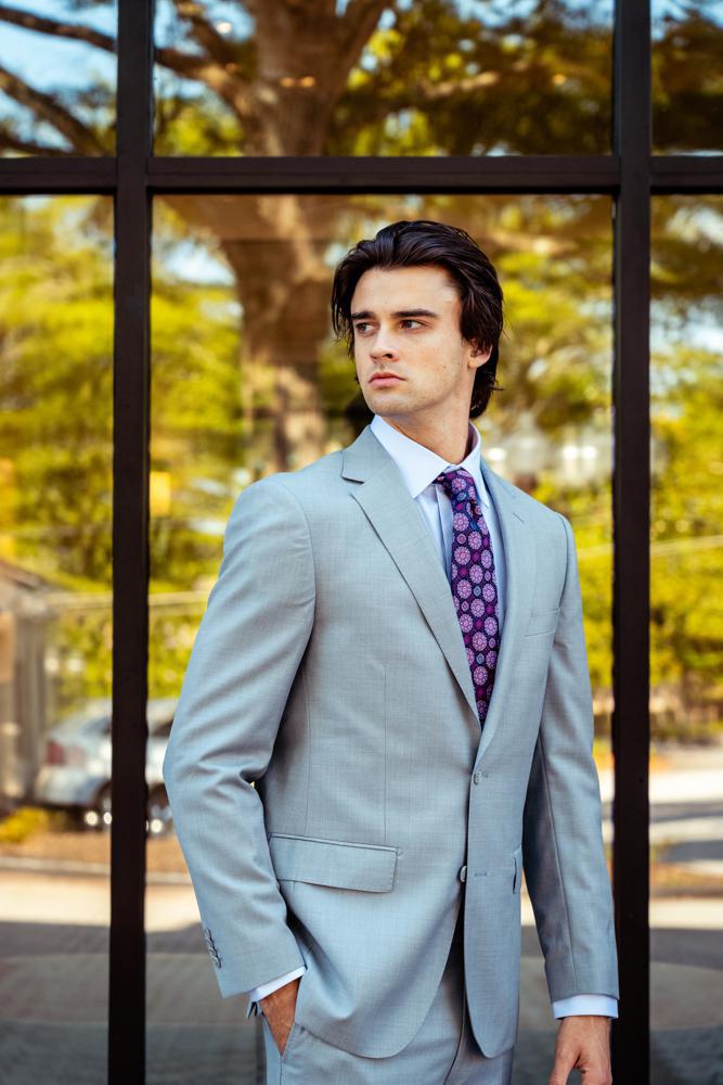 Light Gray Modern Fit Suit Wool & Cashmere