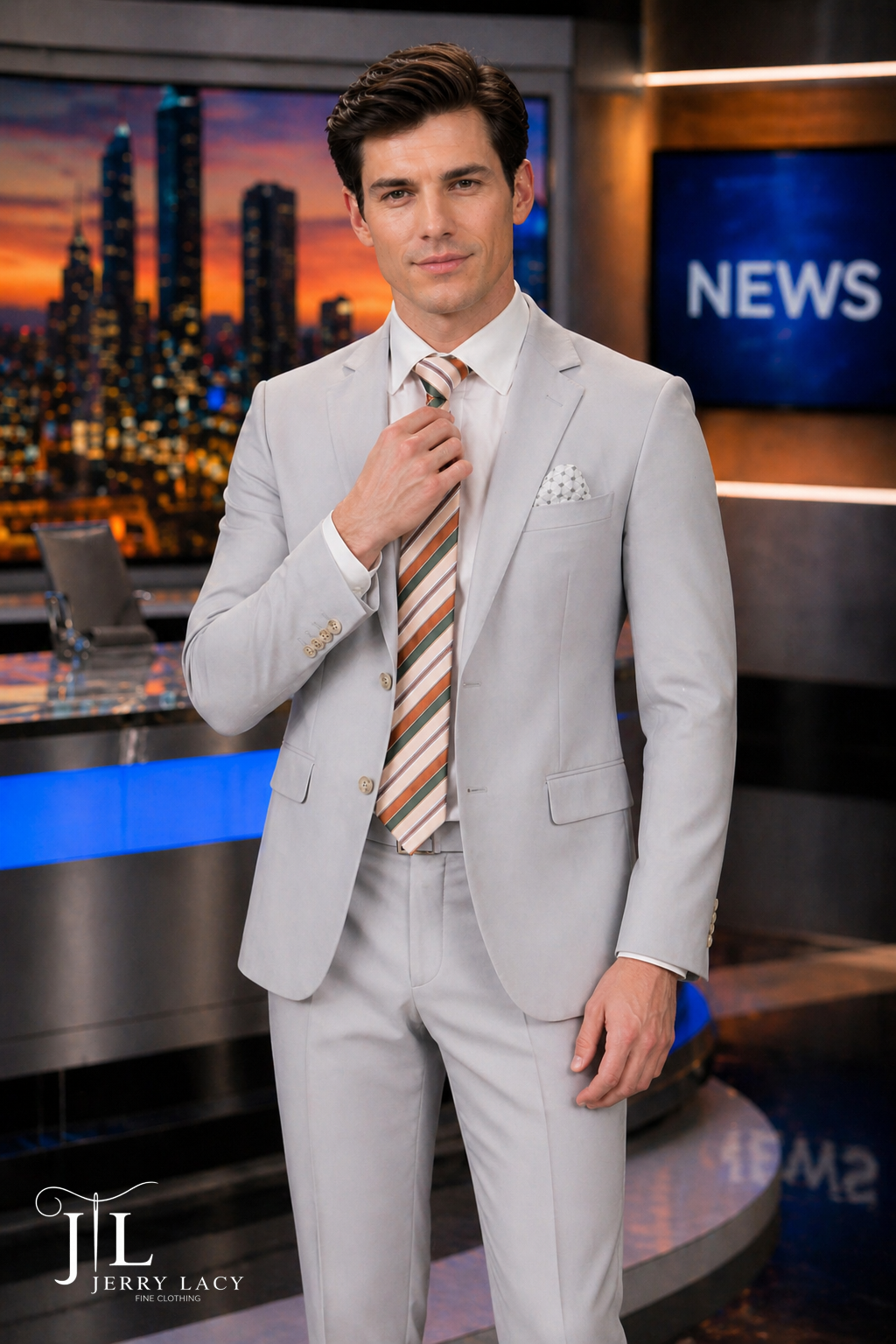 JL Suit Pearl Gray Slim Fit