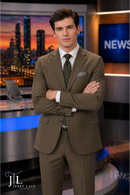 JL Suit Brown Olive Classic Fit