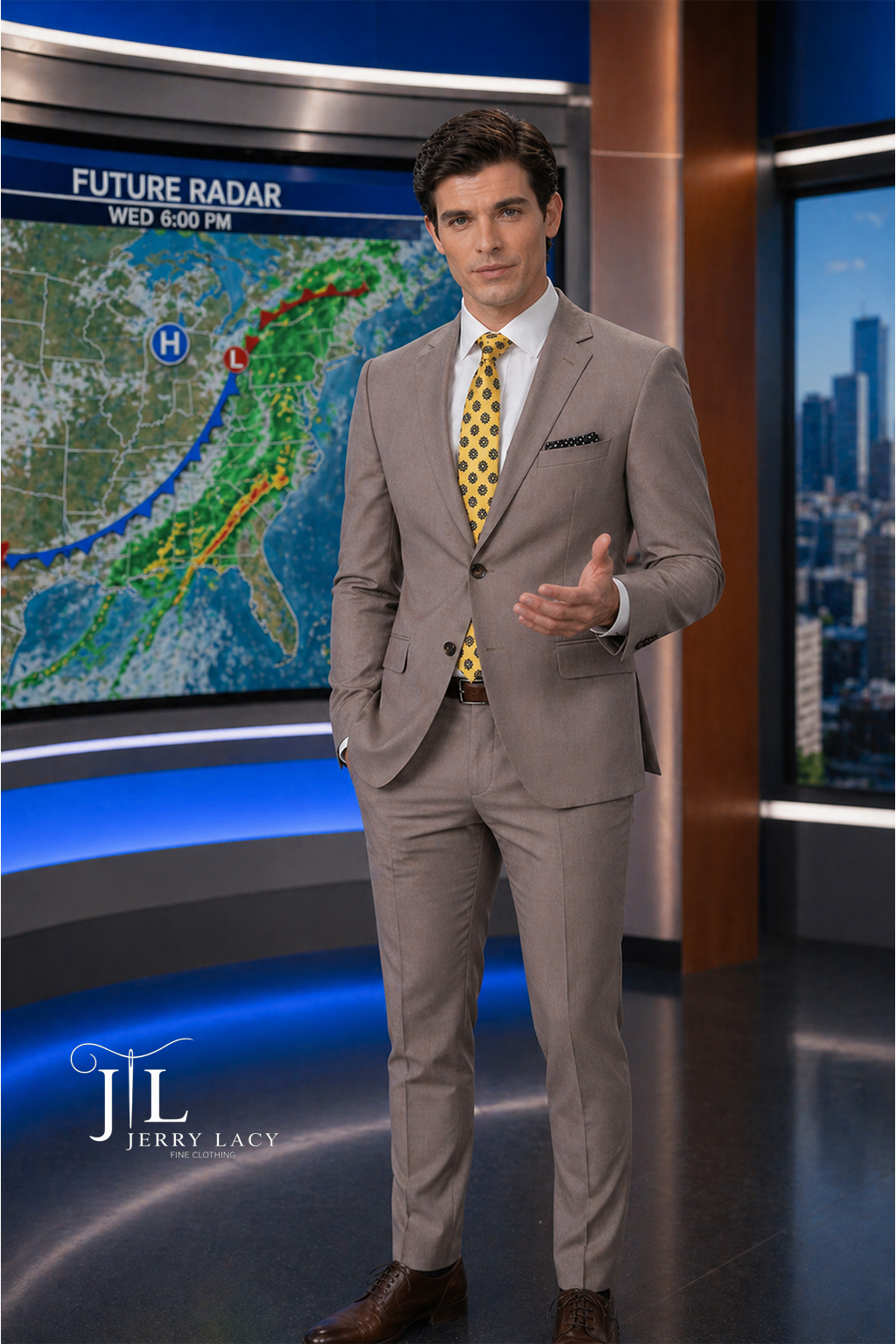 JL Suit Warm Taupe Slim Fit