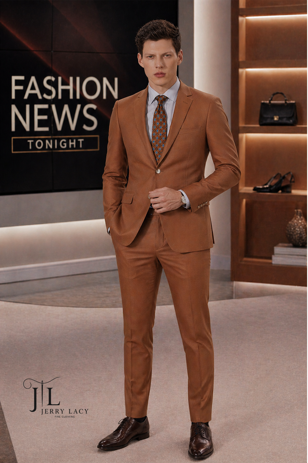 JL Suit Caramel Slim Fit