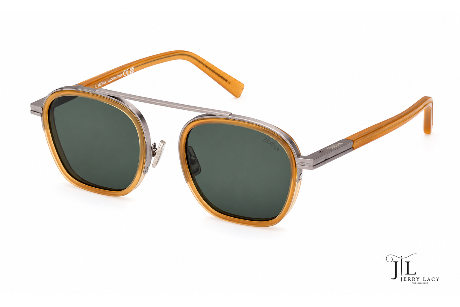 Metal Sunglasses Zegna Shiny Light Brown