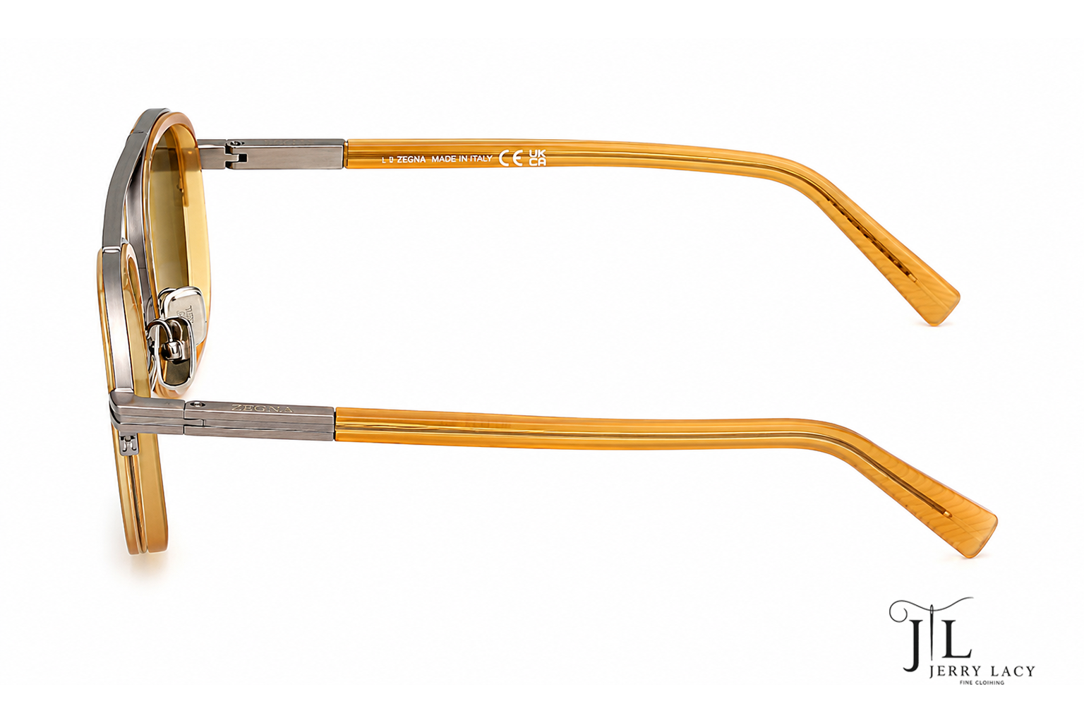 Metal Sunglasses Zegna Shiny Light Brown