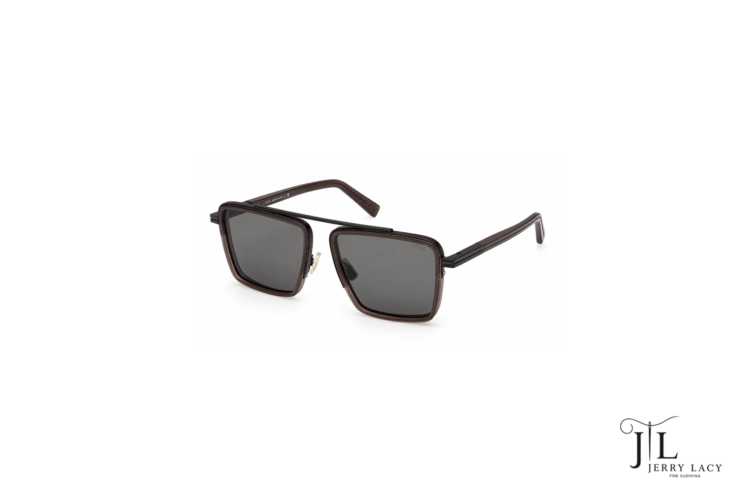 Metal Sunglasses Zegna Shiny Dark Brown