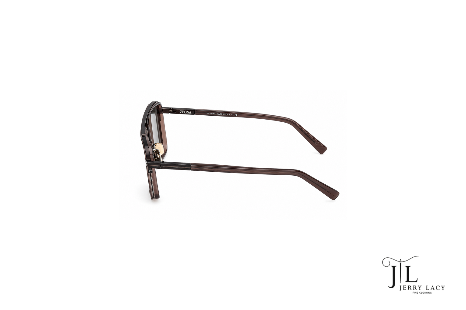 Metal Sunglasses Zegna Shiny Dark Brown