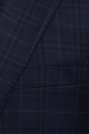 Midnight Navy Windowpane Sport Coat Modern Fit Super 130's