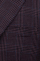 Cranberry Windowpane Sport Coat Modern Fit Super 130's