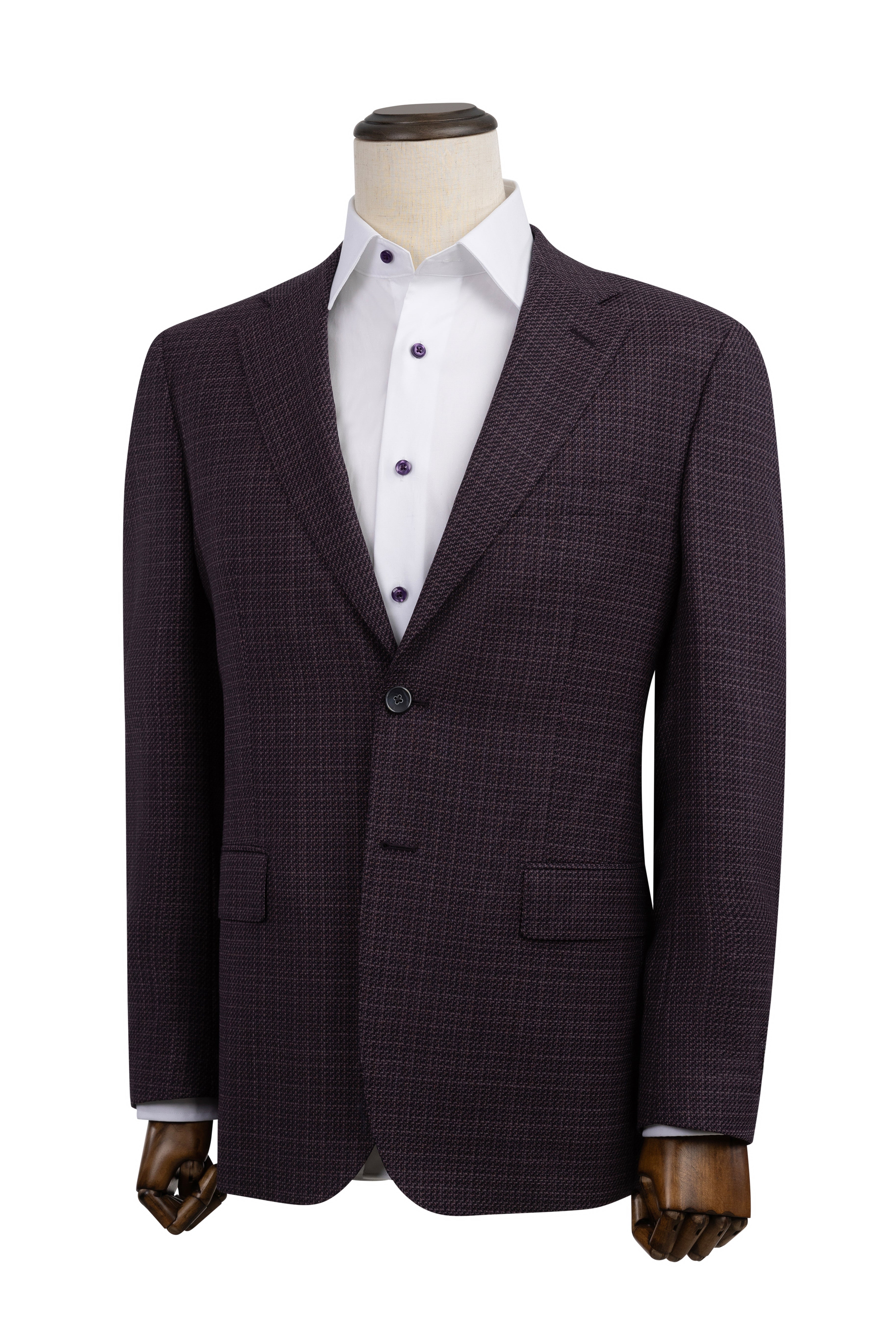 Burgundy Textured Sport Coat Modern Fit