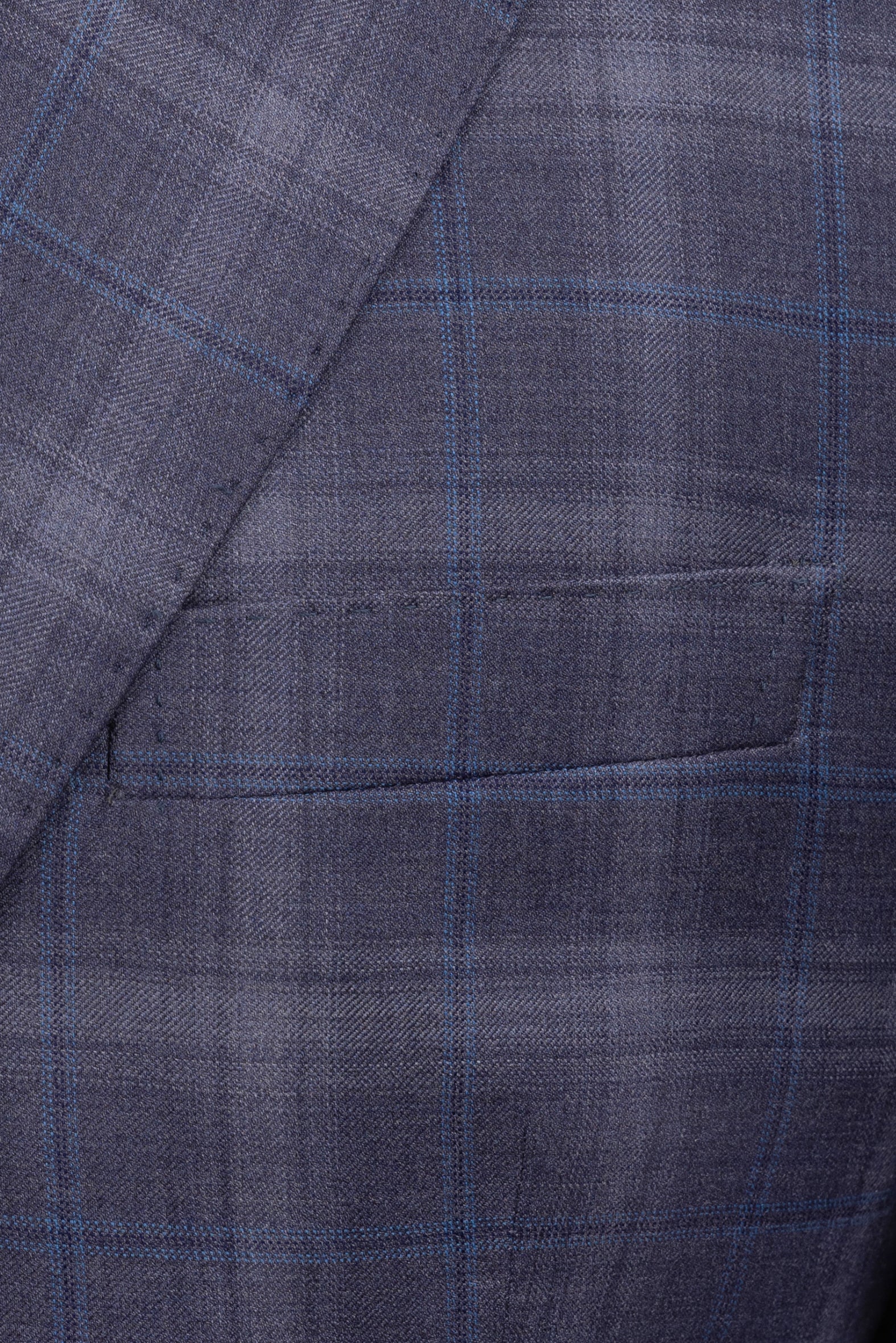 Blue purple windowpane Sport Coat Modern Fit Super 130's