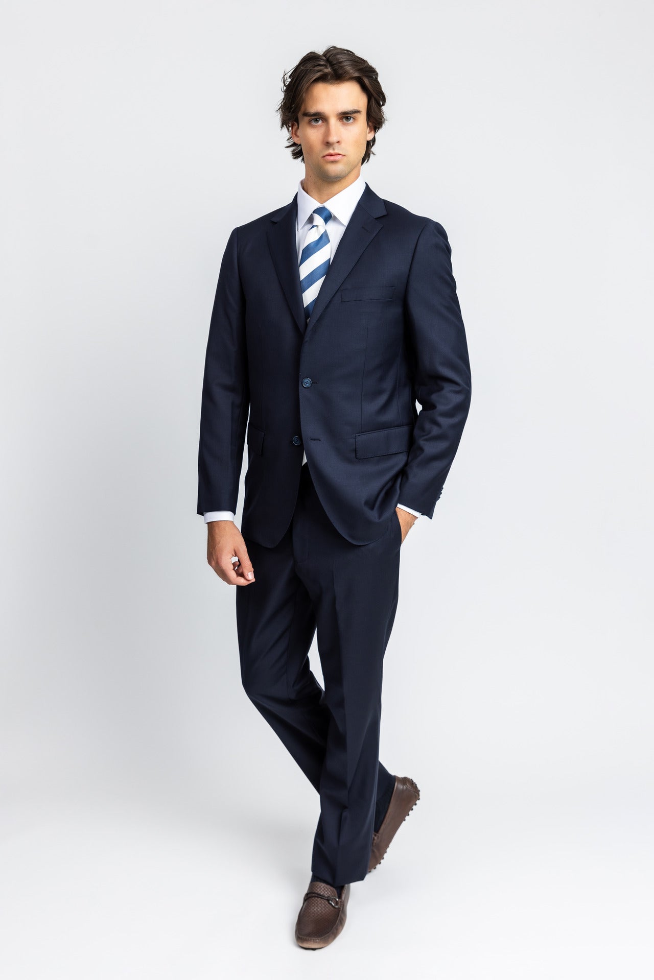 New Navy Suit Notch Lapel