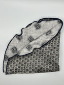 Gray Foulard/Feather Print Reversible Pocket Circle