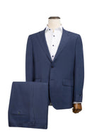 New Blue Plaid Suit Modern Fit Super 130's