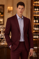 JL Burgundy Suit Classic Fit