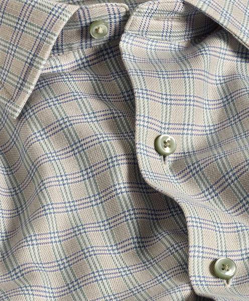 Sage Check Cashmere Blend Sport Shirt