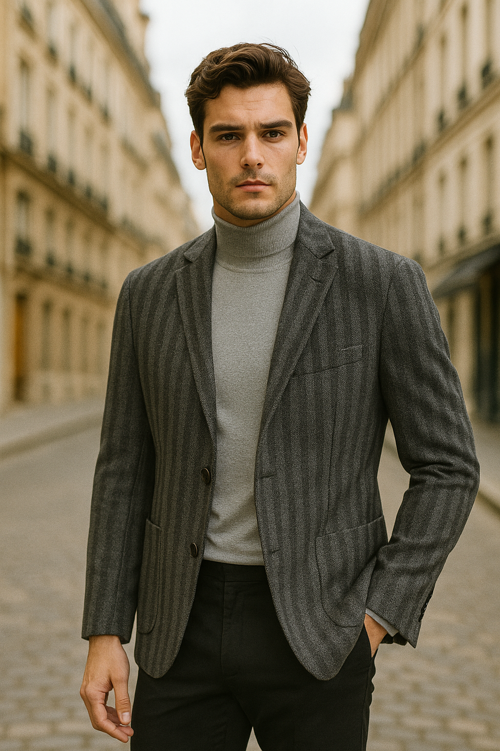 Flex Sport Jacket Ungaro Charcoal Shadow Stripe