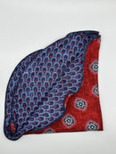 Brick Foulard/Feather Print Reversible Pocket Circle