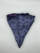 Navy Paisley/ Purple Reversible Pocket Circle