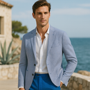 Light Blue Seersucker Sport Coat