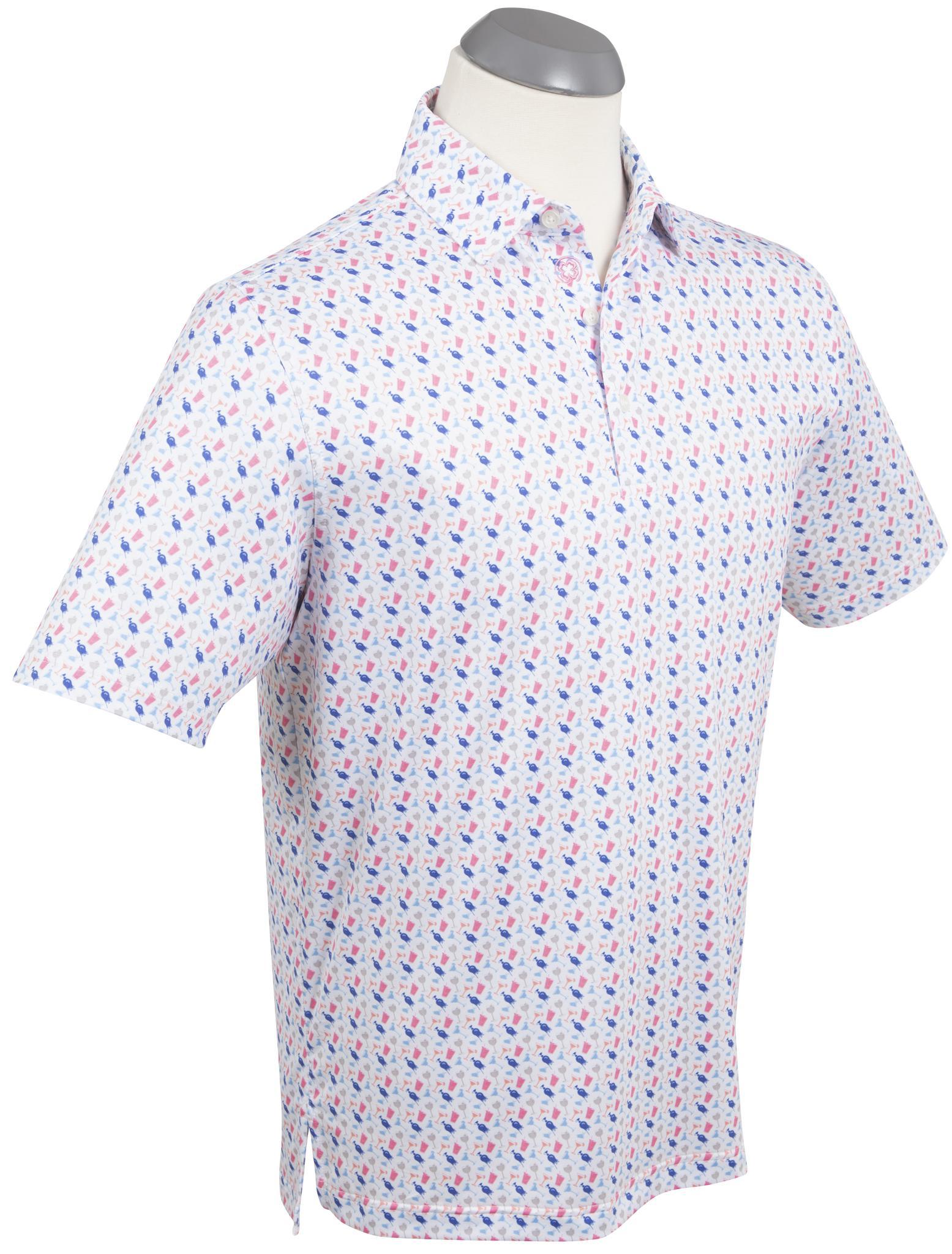 Performance 19th Hole Print Polo Carnation