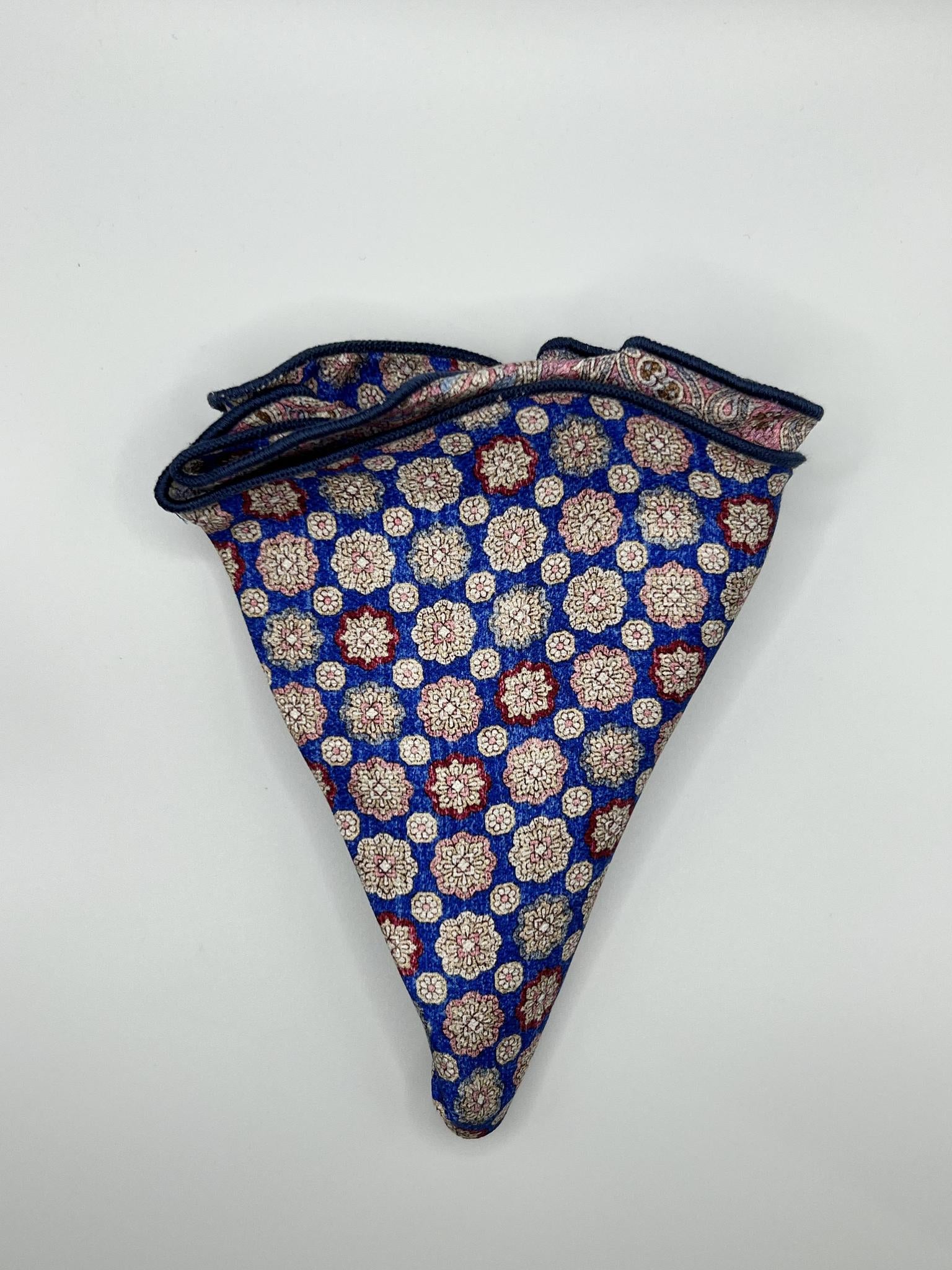 Pink/Med Blue Persian/Mini Medallions Print Reversible Pocket Circle