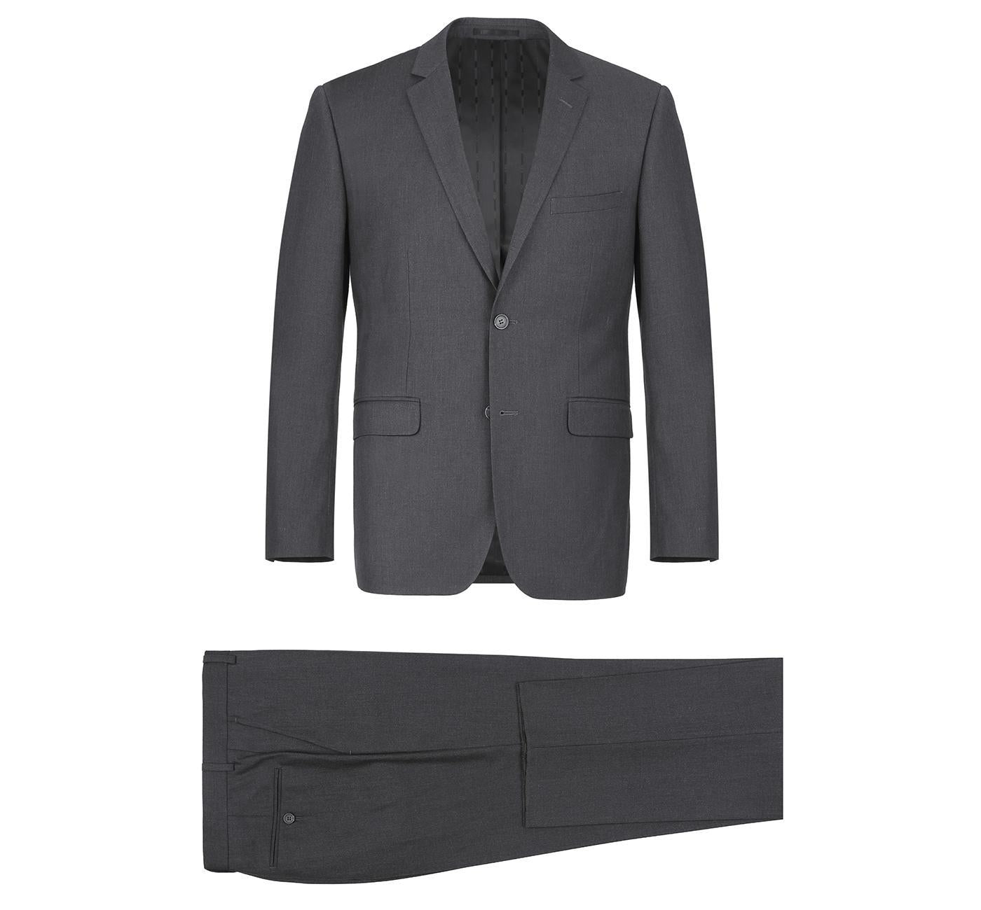 JL Dark Grey Suit Notch Classic Fit Extra Long