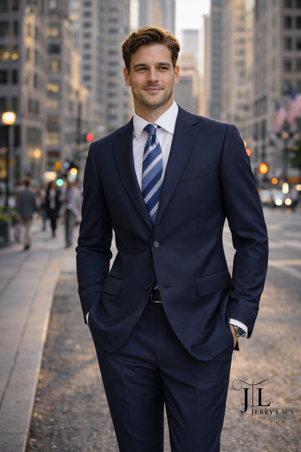 Midnight Navy Slim Suit Wool & Cashmere