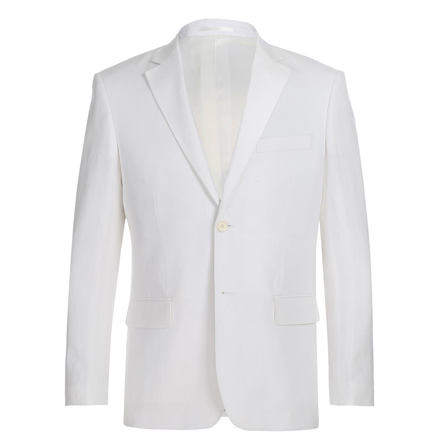 JL White Linen Suit Slim Fit